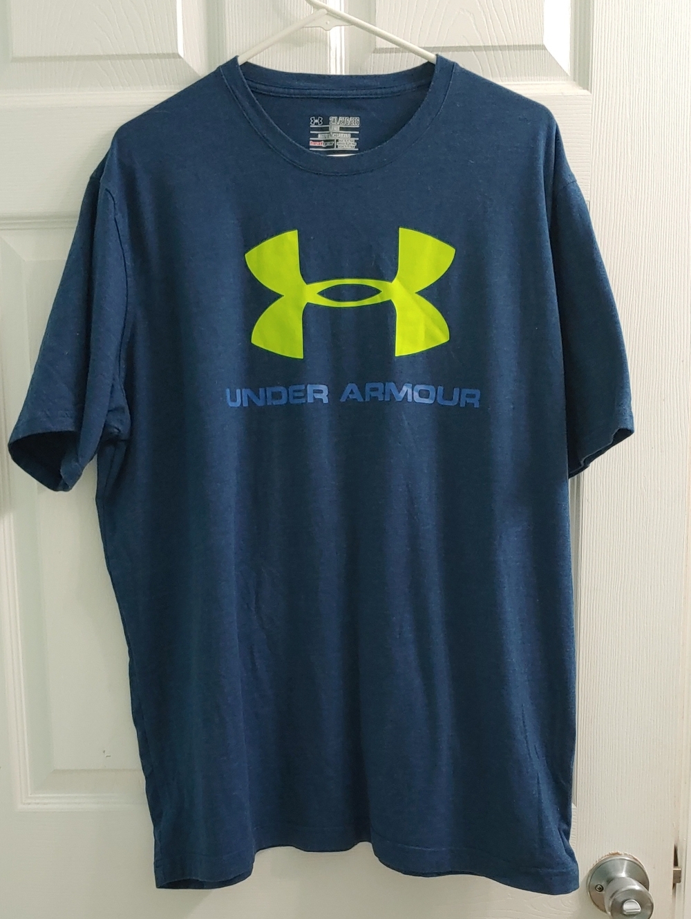 Under Armour Charged T Shirt Blue Wicking Athleisure Loose Tee Men's Size 2XL